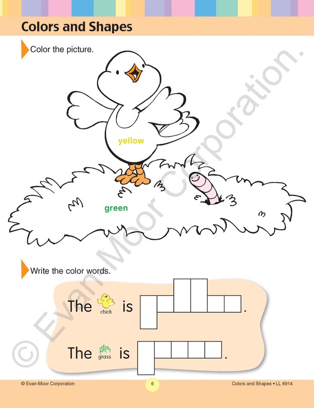 Aperçu du contenu_Learning Line: Colors and Shapes, PreK - Kindergarten Workbook