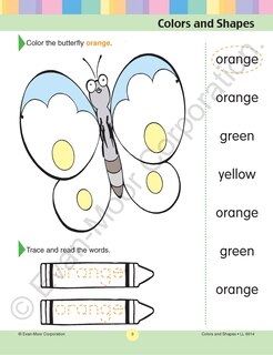 Aperçu du contenu 2_Learning Line: Colors and Shapes, PreK - Kindergarten Workbook