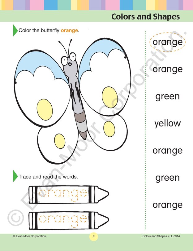 Aperçu du contenu 2_Learning Line: Colors and Shapes, PreK - Kindergarten Workbook