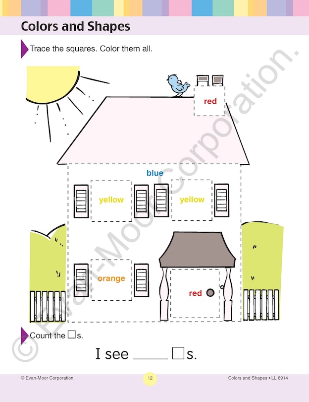 Aperçu du contenu 3_Learning Line: Colors and Shapes, PreK - Kindergarten Workbook