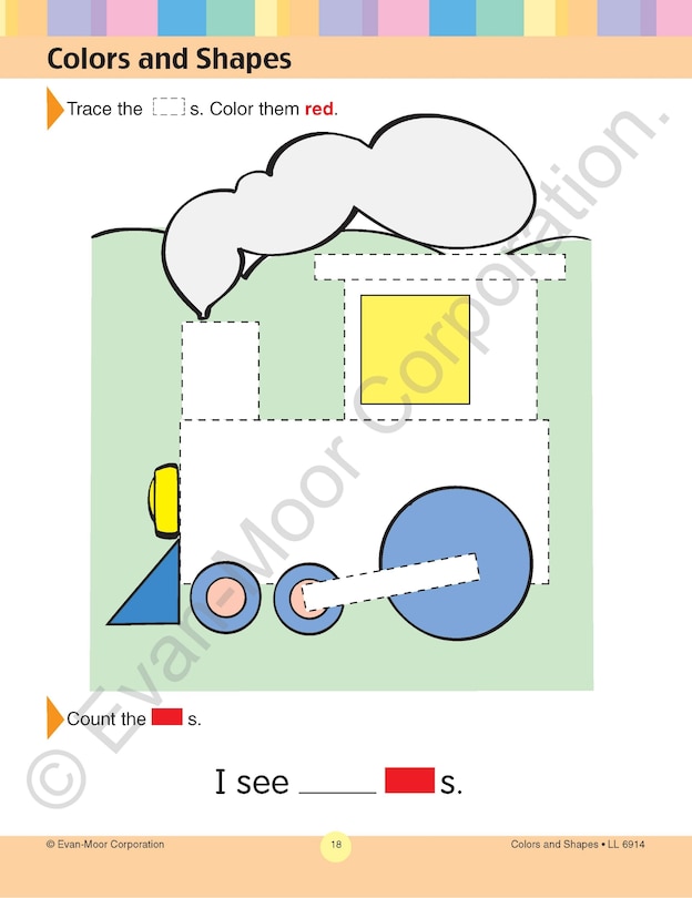 Aperçu du contenu 4_Learning Line: Colors and Shapes, PreK - Kindergarten Workbook