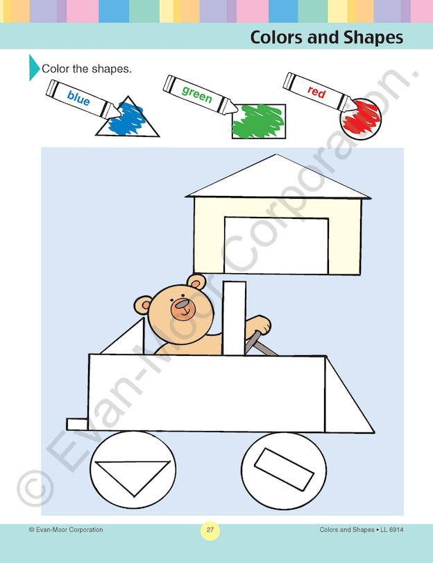 Aperçu du contenu 5_Learning Line: Colors and Shapes, PreK - Kindergarten Workbook