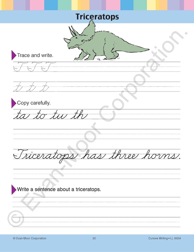 Sample content 5_Learning Line: Cursive Writing, Grade 2 - 3 Workbook