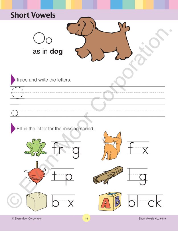 Sample content 2_Learning Line: Short Vowels, Kindergarten - Grade 1 Workbook