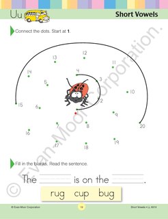 Sample content 5_Learning Line: Short Vowels, Kindergarten - Grade 1 Workbook