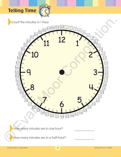 Aperçu du contenu 5_Learning Line: Telling Time, Grade 1 - 2 Workbook