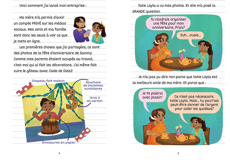 Aper&ccedil;u du contenu_Les f&ecirc;tes de Priya : N˚ 1 - L&rsquo;anniversaire orang&eacute;