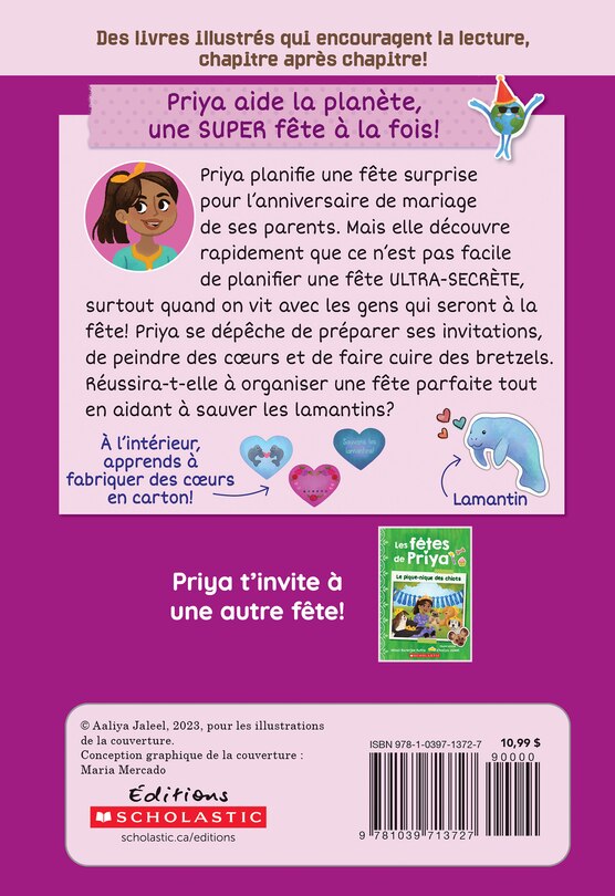 Couverture arri&egrave;re_Les f&ecirc;tes de Priya : N˚  3 - La soir&eacute;e surprise