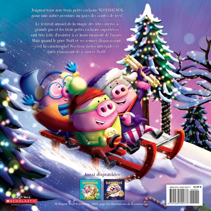 Back cover_Les trois petits cochons superh&eacute;ros : Joyeux No&euml;l!