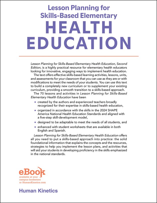 Back cover_Lesson Planning for Skills-Based Elementary Health Education