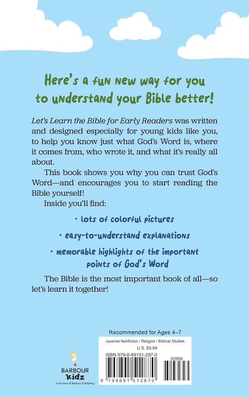 Back cover_Let's Learn the Bible for Early Readers