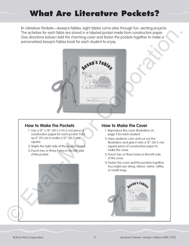 Sample content_Literature Pockets: Aesop's Fables, Grade 2 - 3 Teacher Resource