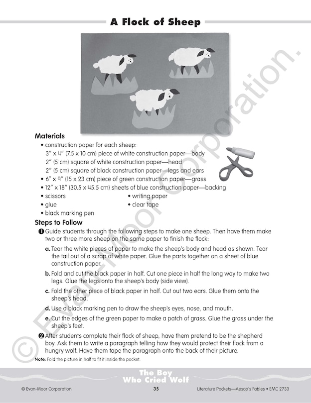 Sample content 5_Literature Pockets: Aesop's Fables, Grade 2 - 3 Teacher Resource