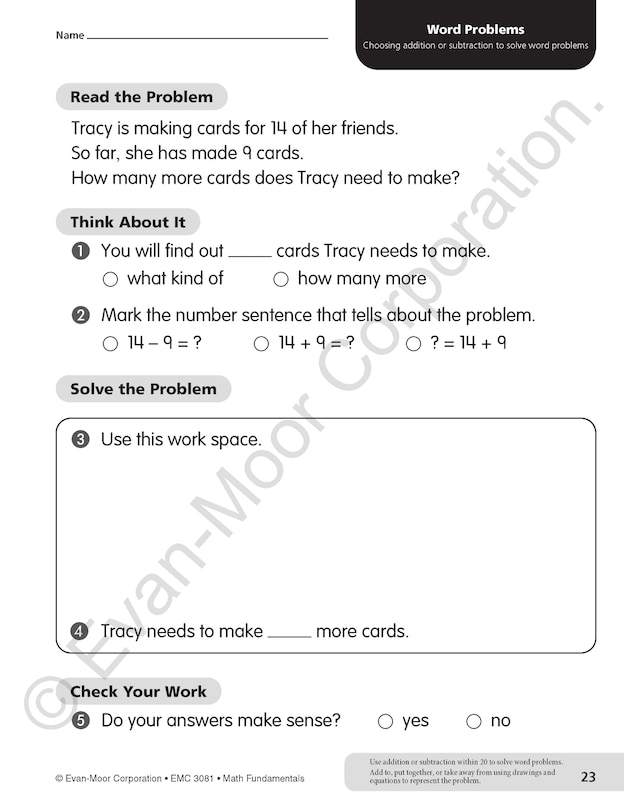 Sample content 5_Math Fundamentals, Grade 1 Teacher Resource