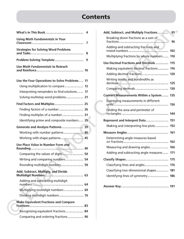 Sample content_Math Fundamentals, Grade 4 Teacher Resource