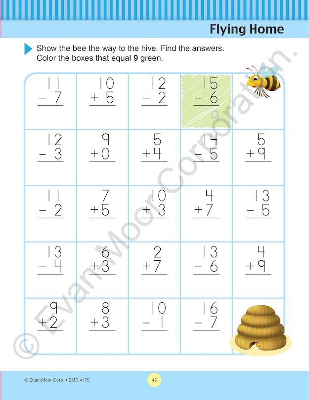Sample content_Math Skills, Grade 1 Workbook