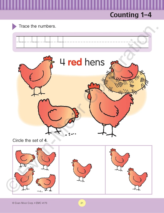 Sample content 3_Math Skills, Preschool Workbook