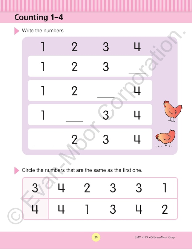 Sample content 4_Math Skills, Preschool Workbook