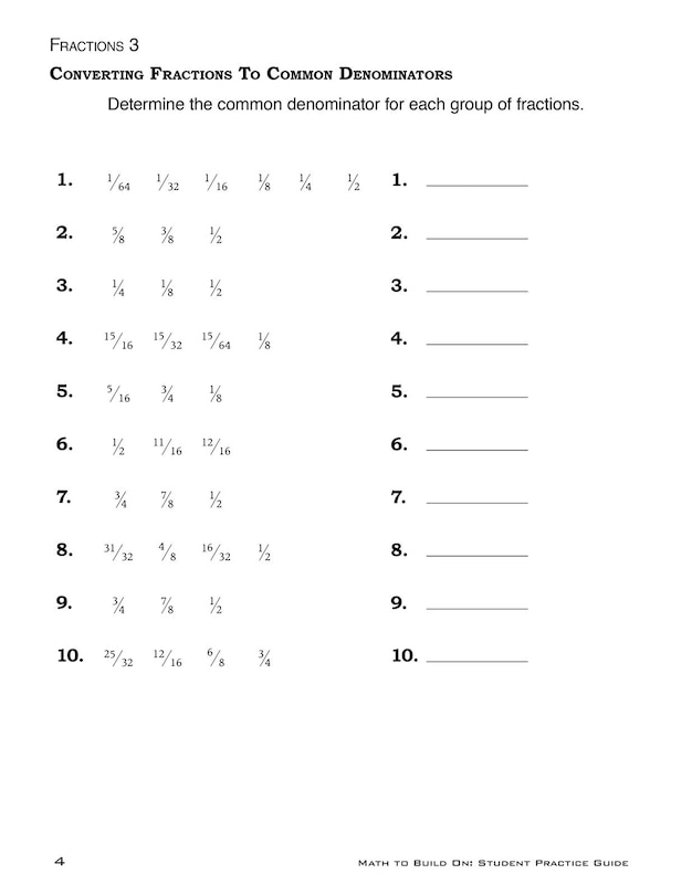 Aper&ccedil;u du contenu 4_Math to Build On: Student Practice Guide