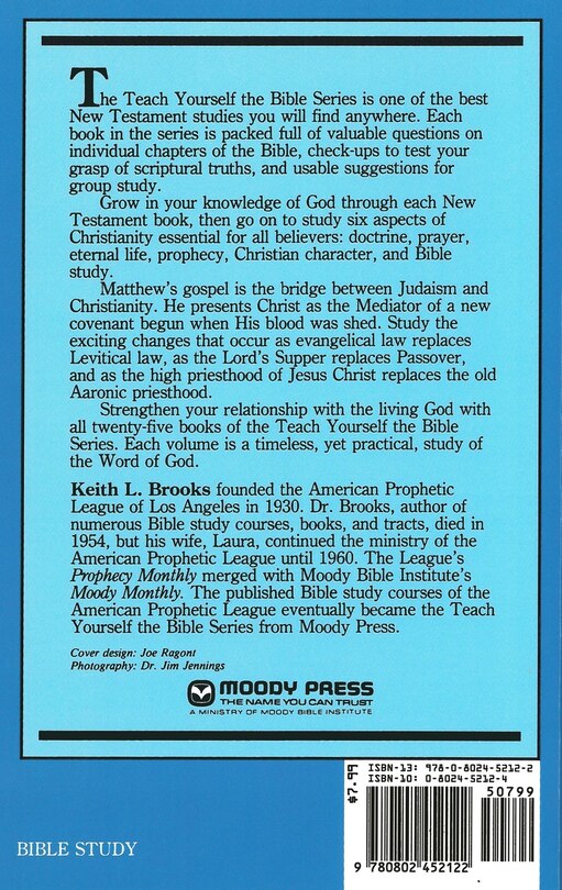 Back cover_Matthew- Teach Yourself the Bible Series