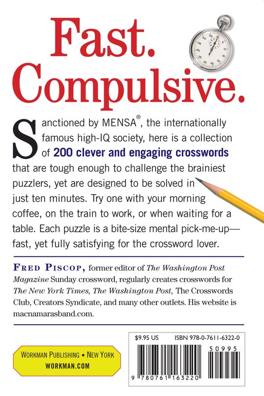 Back cover_Mensa 10-Minute Crossword Puzzles