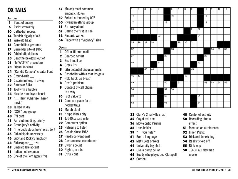 Sample content 3_Mensa 10-Minute Crossword Puzzles