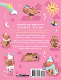 Couverture arri&egrave;re_Mes adorables coloriages : Capybaras