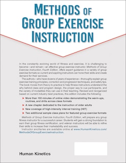 Couverture arri&egrave;re_Methods of Group Exercise Instruction