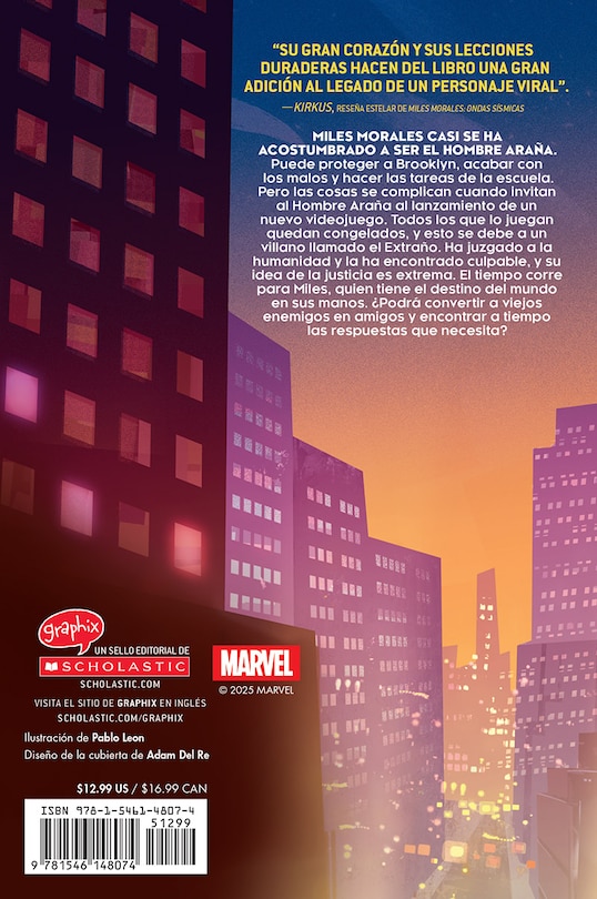 Back cover_Miles Morales: Corrientes extrañas (Miles Morales: Stranger Tides)