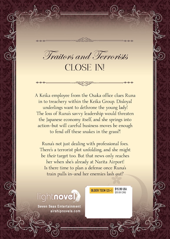 Back cover_Modern Villainess: It's Not Easy Building a Corporate Empire Before the Crash (Light Novel) Vol. 6