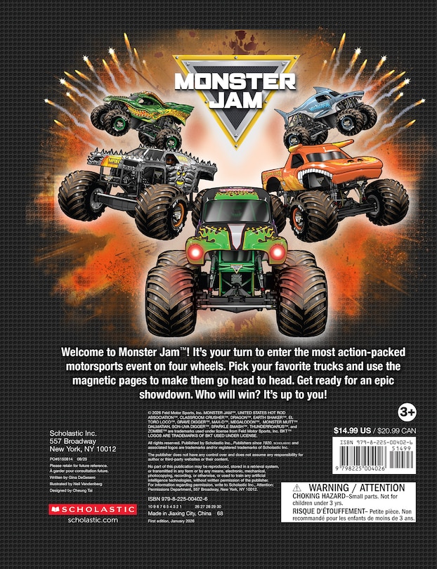 Back cover_Monster Jam: Start Your Engines! A Magnet Book