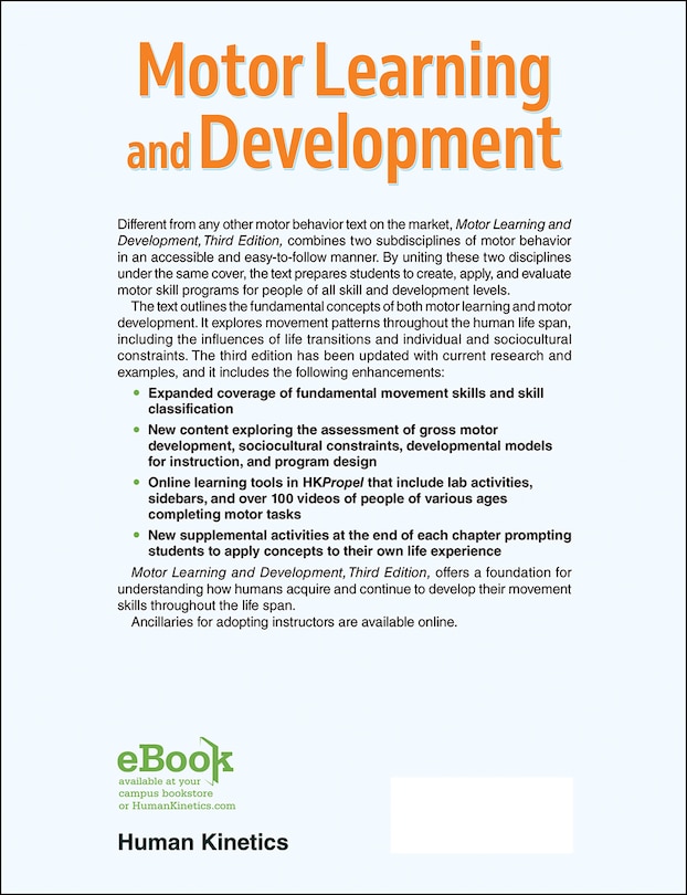 Couverture arri&egrave;re_Motor Learning and Development