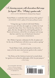 Back cover_Mrs. Whaley And Her Charleston Garden