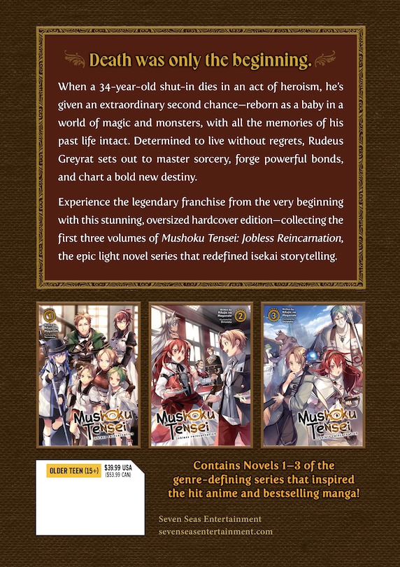Couverture arrière_Mushoku Tensei: Jobless Reincarnation Deluxe Edition 1 (Light Novel) (Vol. 1-3 Hardcover Omnibus)