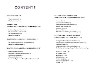 Table of contents_My Body, My Choice