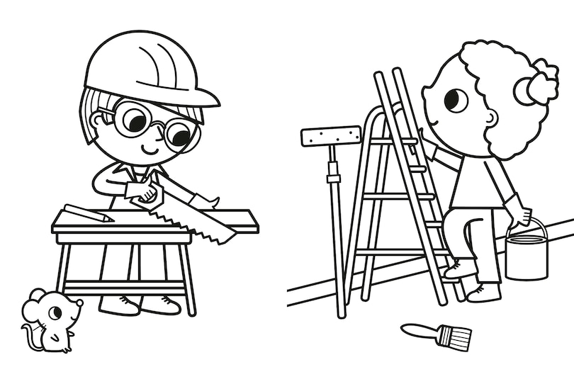 Sample content_My Busy Construction Coloring Book