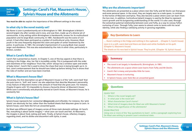 Sample content 3_My Name is Leon AQA GCSE 9-1 English Literature Text Guide