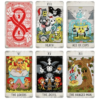 Sample content 2_Mystical Medleys Vintage Cartoon Tarot Deck
