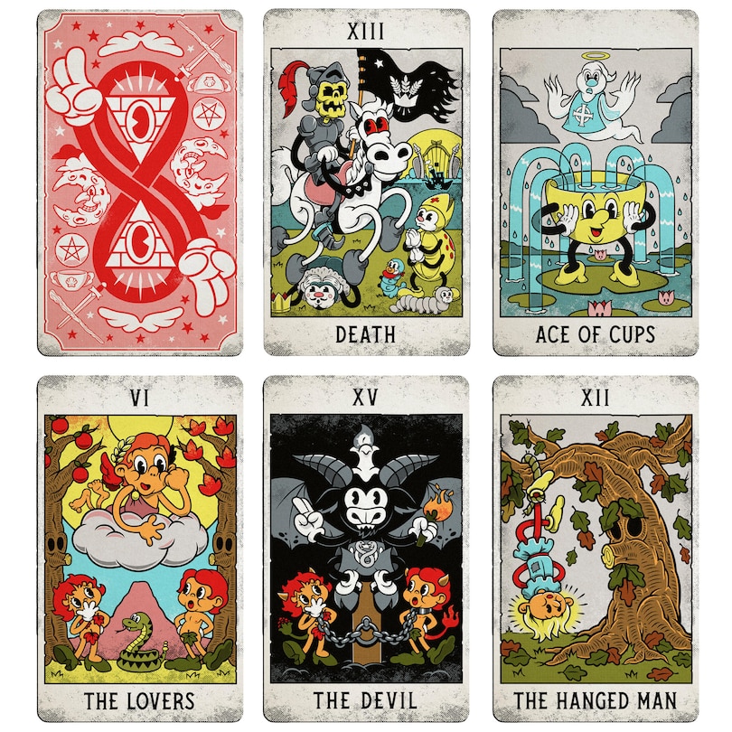 Sample content 2_Mystical Medleys Vintage Cartoon Tarot Deck