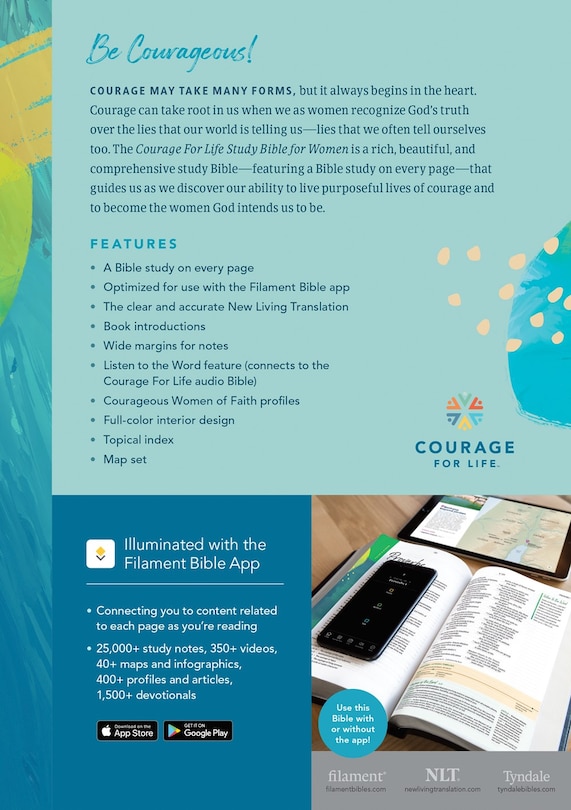 Back cover_NLT Courage for Life Study Bible for Women (Softcover, Filament Enabled)