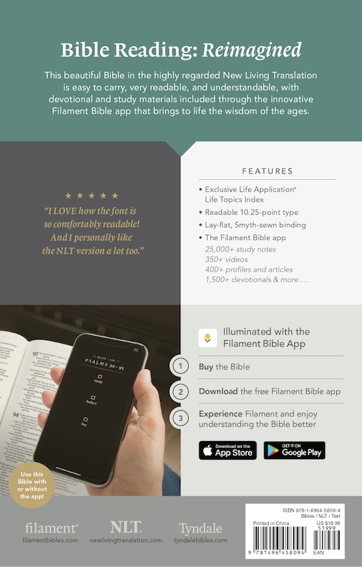 Back cover_NLT Large Print Premium Value Thinline Bible, Filament Enabled (LeatherLike, Eucalyptus Teal)