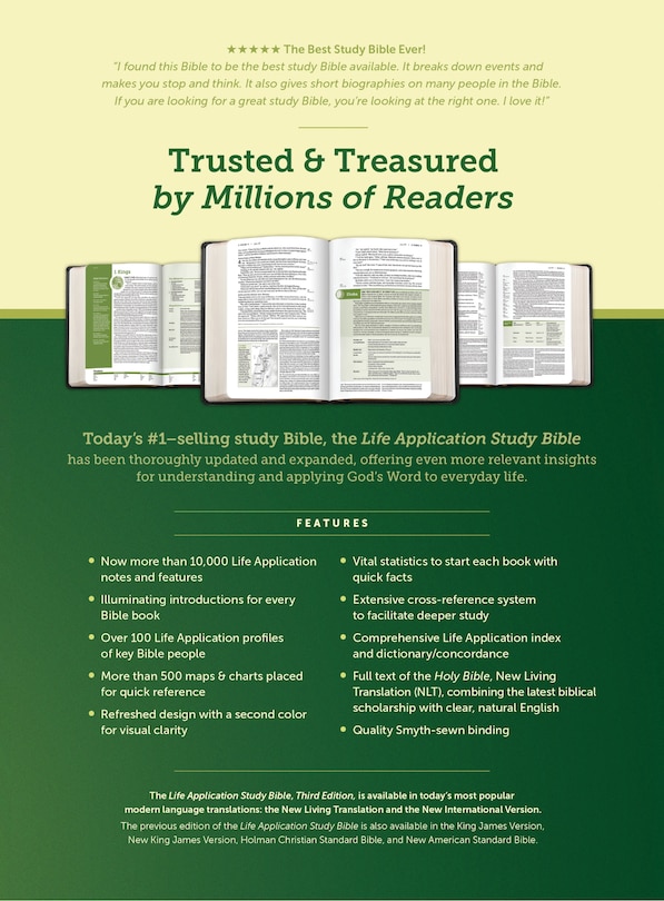 Back cover_Nlt Life Application Study Bible, Third Edition (leatherlike, Dark Brown/brown)
