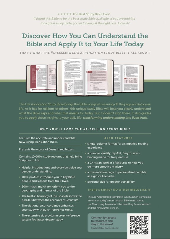 Couverture arri&egrave;re_NLT Life Application Study Bible, Third Edition, Personal Size (LeatherLike, Teal Blue, Indexed, Red Letter)