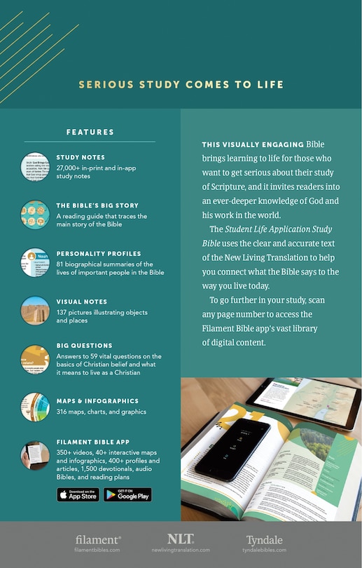 Back cover_NLT Student Life Application Study Bible, Filament Enabled (Leatherlike, Rustic Brown, Red Letter)