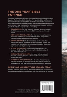 Back cover_NLT The One Year Bible for Men (Hardcover)