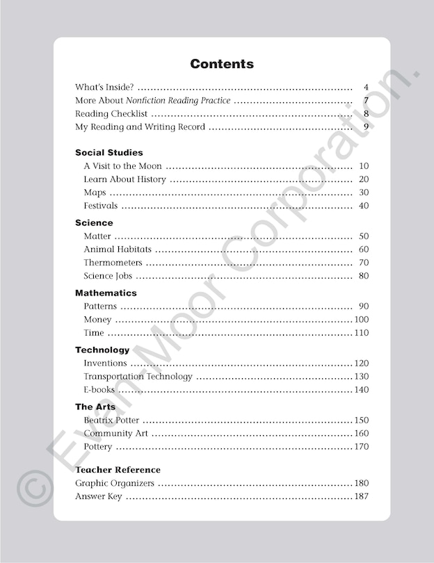 Sample content_Nonfiction Reading Practice, Grade 1 Teacher Resource
