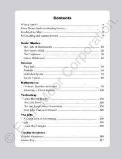 Sample content_Nonfiction Reading Practice, Grade 6 Teacher Resource