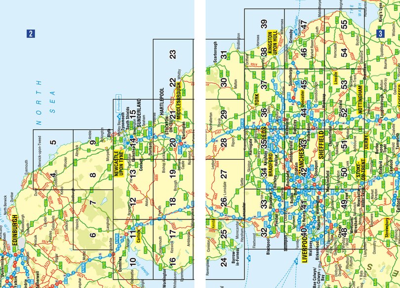 Aper&ccedil;u du contenu_Northern England A-Z Road Atlas