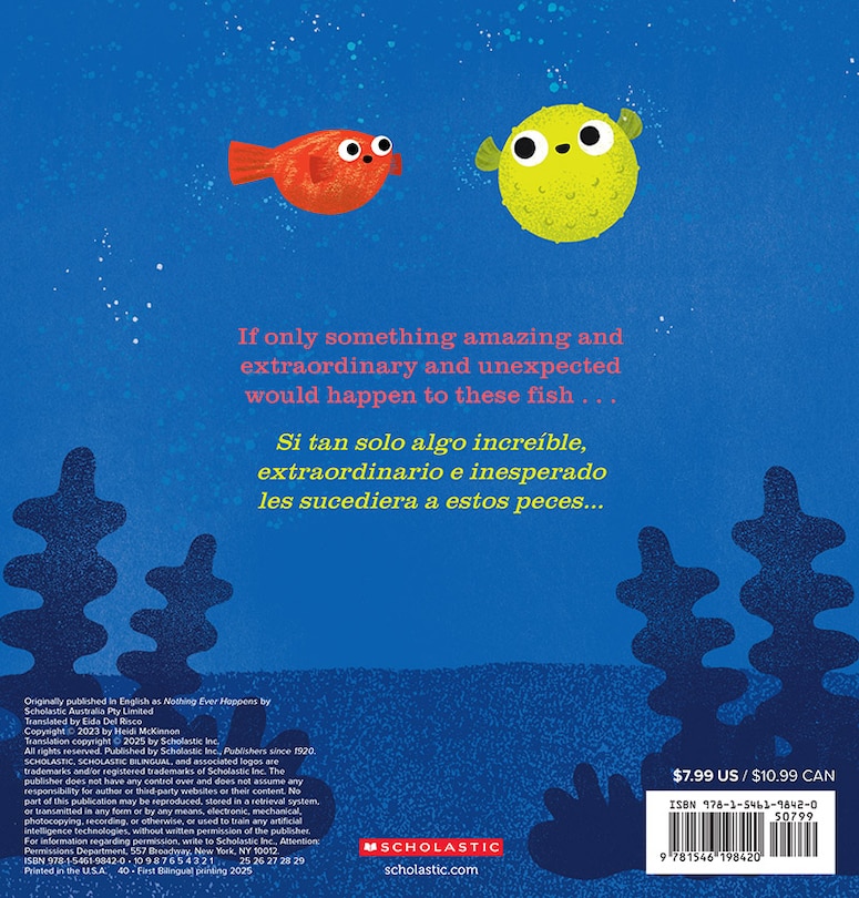 Back cover_Nothing Ever Happens / Nunca pasa nada
