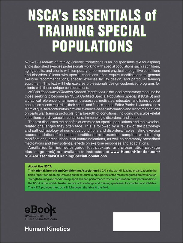 Couverture arri&egrave;re_Nsca's Essentials Of Training Special Populations